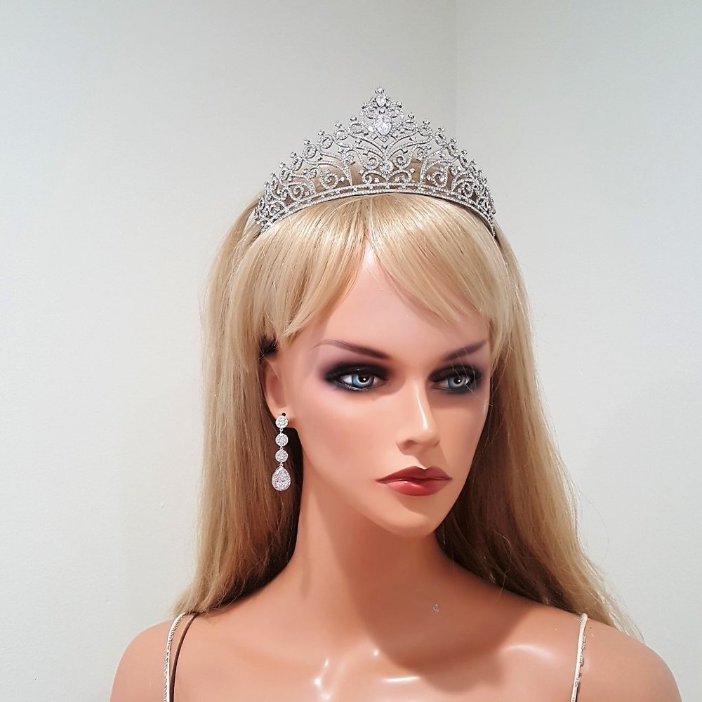 Romantic Princess Bridal Cubic Zirconia Tiara